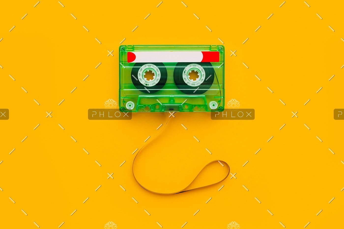 Sara Ferrario top view of audio cassette with tangled tape UND3Q96