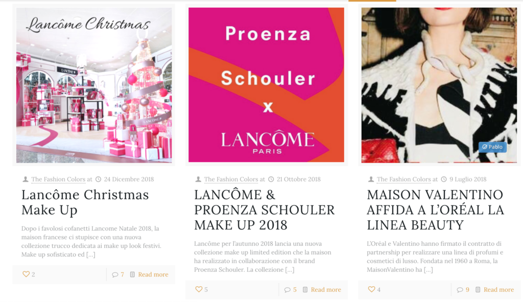 Hub Content: Sezione beauty del blog di The Fashion Colors