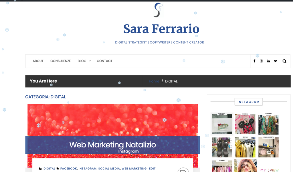 Sara Ferrario snowflakes effect